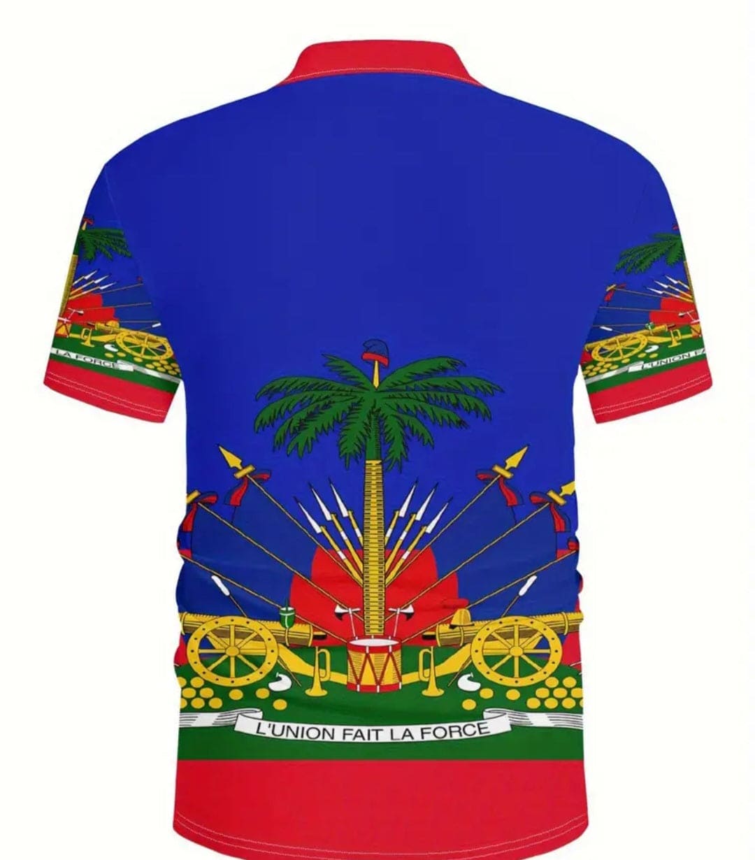 Men's Tropical Patriotic Shirt - Bright Blue & Red
